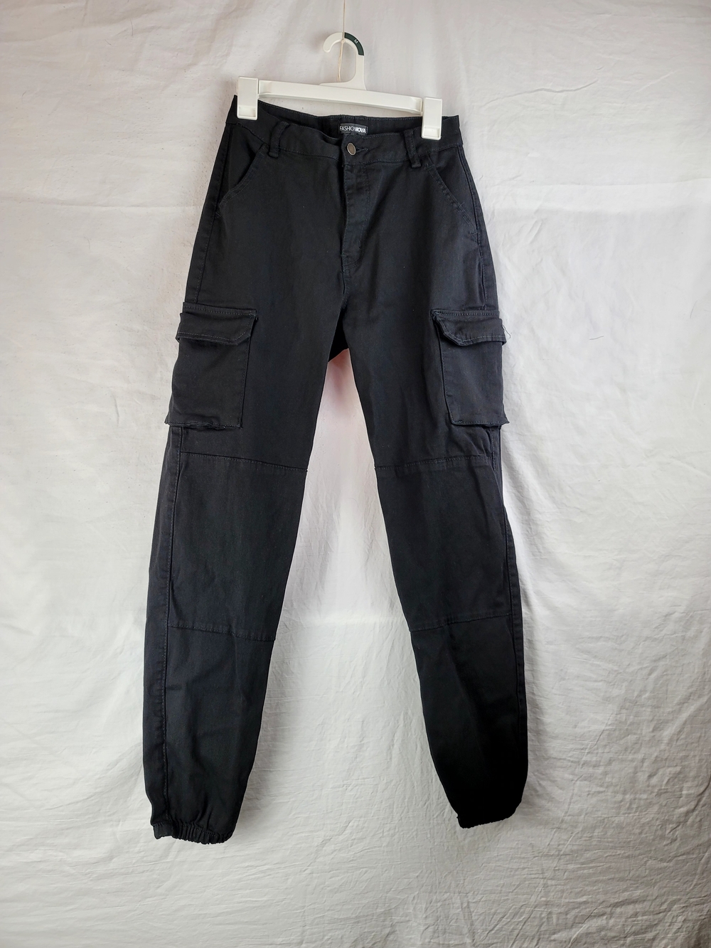 Fashion Nova Black Cargo Jogger Pants